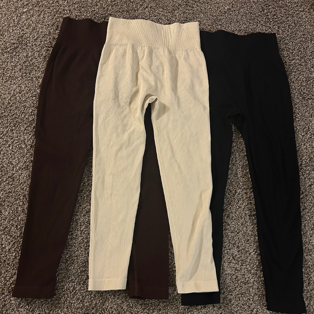 Women’s Yoga Ribbed Three-Piece Set